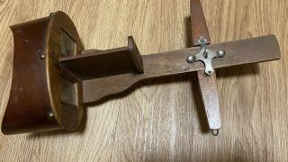 Antique All Wood Victorian 3 - D Photo Viewer Stereoscope W/ 9 Cards