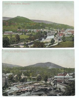 Llangollen,  Castell Dinas Bran & View From Bridge 2 Old Postcards 759a