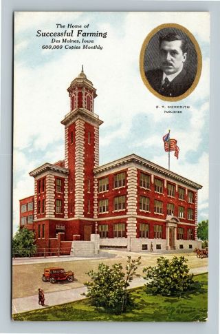 Des Moines Ia,  Successful Farming Publications,  Vintage Iowa C1910 Postcard