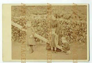 Cabinet Photo Children On Seesaw Withe Mother H.  P Robinson Tunbridge Wells 1880s