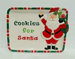 Holiday Home By Fitz And Floyd " Cookies For Santa " Plate