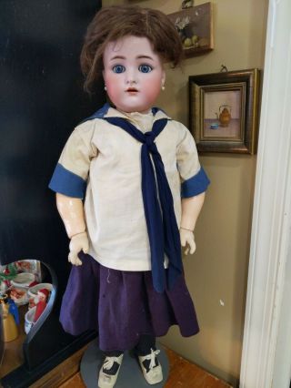 Antique 28 " Simon Halbig K R Doll W Old Sailor Style Clothes Open/close Eyes