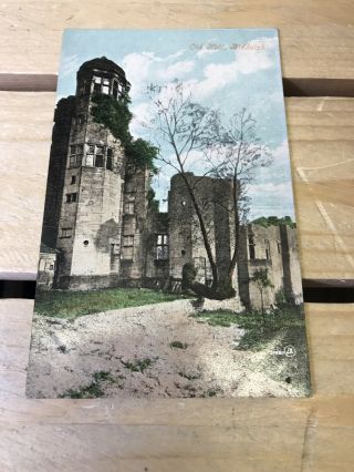Old Staffordshire Postcard Biddulph Old Hall,  House Ruins,  Valentines Series