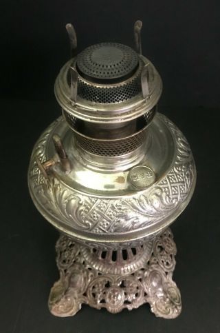 VICTORIAN BRADLEY HUBBARD B & H 1800S BANQUET BRASS OIL LAMP 2