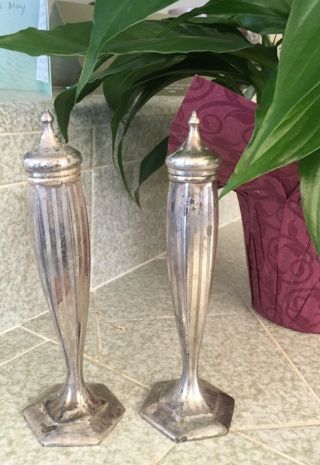 Vintage Weidlich Bros Silver Plated Salt and Pepper Shakers W B Mfg Co 2