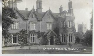 Church & Vicarage Inkberrow - Old Unposted Real Photograph Postcard