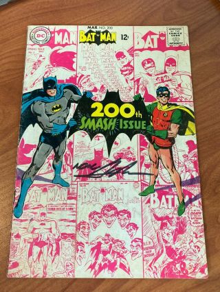 Batman 200 Dc Comics 1968 Signed Neal Adams Gd/vg