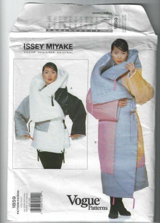 Issey Miyake Vogue Uncut Sewing Pattern 1859 Futon Coat Puffer Jacket Vtg S M L