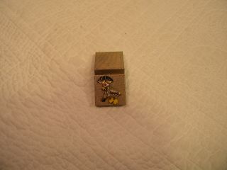Vtg Small metal trinket box with duck and umbrello, 2