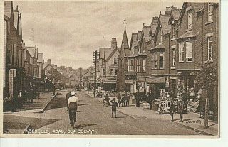 1914 Old Colwyn - Abergele Road,  Shops,  People