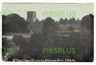 Old Postcard St Pauls Church & Schools Rusthall Kent Real Photo Vintage Used1909