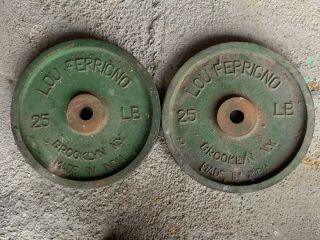 Vintage Lou Ferrigno Weight Plates - 50 Lbs Total - 2 X 25 Lbs
