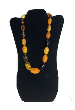 Vintage Real large multicolor Natural baltic amber beads necklace 89 Gr 3