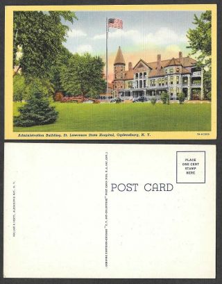 Old Postcard - Ogdensburg,  York - State Hospital Administration Building