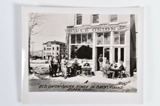 Vintage Photograph People At Red Onion Opera House Aspen Colorado Street View
