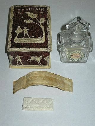 Vintage Guerlain Glass Baccarat Style Perfume Bottle/box Mitsouko 1/2 Oz - 3 "