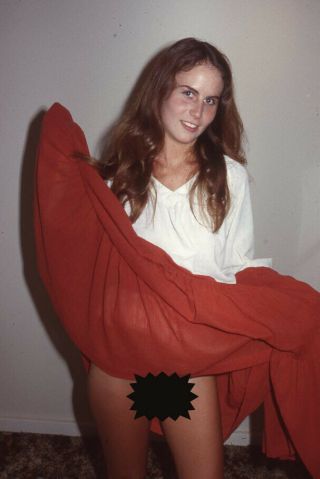1980 Sexy Brunette Pinup Girl Vintage 35mm Photo Slide Nude - 87