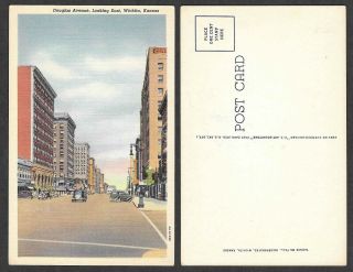 Old Kansas Postcard - Wichita - Douglas Avenue Looking East