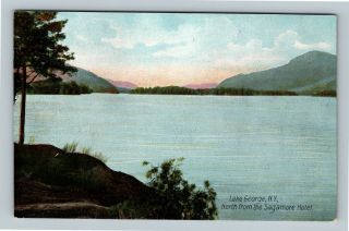 Lake George Ny,  North From The Sagamore Hotel,  York Vintage Postcard