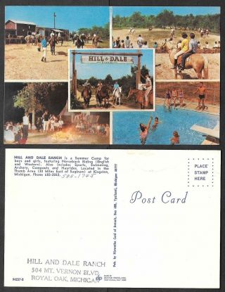 Old Michigan Postcard - Royal Oak - Hill And Dale Ranch,  Summer Camp