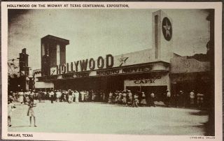 Hollywood On The Midway Texas Centennial Exposition Dallas Texas Tx Old 1936 Pc