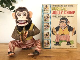 Vintage Jolly Chimp W/ Box - Japan: C.  K.  Daishin - Toy Story - Monkey