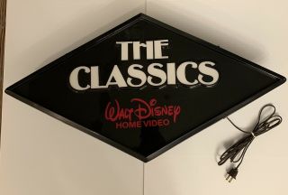 Vintage Rare Walt Disney Black Diamond Store Display Electric Light Sign