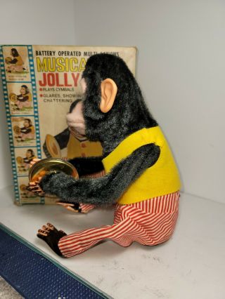 VINTAGE BATTERY OPERATED JAPAN TOY W/ BOX MUSICAL JOLLY CHIMP MONKEY C.  K. 3