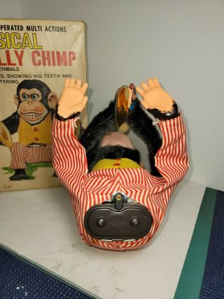 VINTAGE BATTERY OPERATED JAPAN TOY W/ BOX MUSICAL JOLLY CHIMP MONKEY C.  K. 6