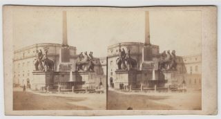 Italy Stereoview - Rome And The Fontana Dei Dioscuri In Front Of Quirinal Palace