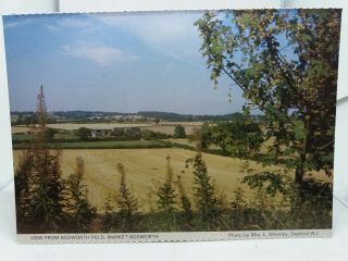 Vtg Postcard View From Bosworth Field Market Bosworth By Mrs L Atherley 1980s
