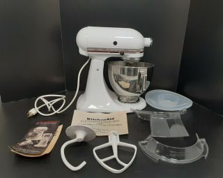 Vintage White Kitchenaid Ksm90 300w Ultra Power Stand Mixer Dough Hook & Beater