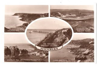 Mumbles Caswell Bay Langland Bay Oystermouth Pier Etc Old Photo Postcard 1966