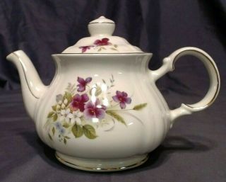 Vintage Pansy Teapot 6 - 1/4 " Tall,  Sadler England,