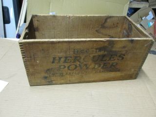 Vintage Wooden Dangerous High Explosives Crate Hercules Powder Dynamite Wood Box