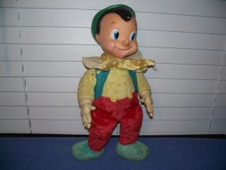 Vintage Rare Pinocchio Plush Doll 16 " Vinyl Face / Head & Hands Gund J Swedlin