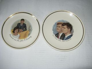 3 Vintage Plates President & Mrs John F Kennedy & Jfk And Bobby Kennedy
