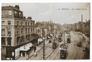 Bristol Old Market Street 1910 Real Photo Vintage Postcard 9.  9