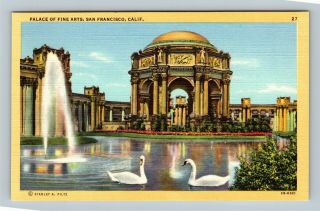 Palace Of Fine Arts,  Vintage San Francisco California Postcard