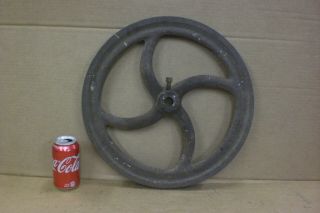 Antique Cast Iron Industrial Machine Age Flywheel Lamp Base Steampunk Vintage