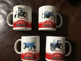 Farmer Mug Coffee Cup Set Of 4 Ford Tractors 5000 & 7000 Series,  9600 & 8730
