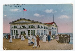 1916 Ocean City Nj Vintage Postcard Mailed To Victor Talking Machine Co.  Camden