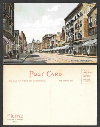 Old Massachusetts Postcard - Brockton - Main Street Scene - Rotograph 57801