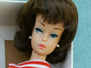 Vintage Barbie American Girl Side Part Brunette Wig In