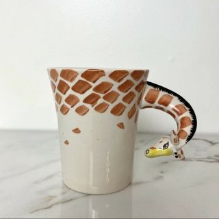 Pier One 1 Imports Large Hand Painted Giraffe Head 3d Neck Coffee Mug Tea Cup