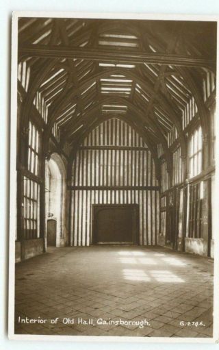Interior Old Hall Gainsborough 2746 Rp Real Photo Postcard Unposted Dw