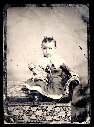 Baby,  Doll Near Full Plate Tintype 5 " X7 " (near Full Plate) Ppd Usa