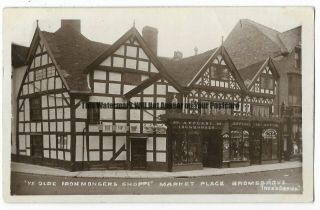 Worcestershire Bromsgrove Olde Ironmongers Shoppe Rppc Vintage Postcard 28.  6