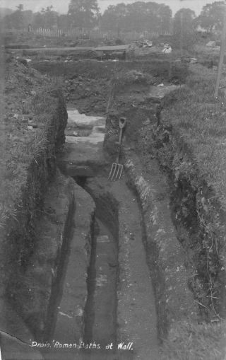 Wall,  Staffs - Drain - Roman Baths An Old Real Photo Postcard 25742