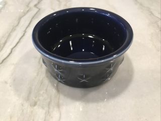 Longaberger Pottery Proudly American 1/2 Pint Crock,  Cobalt Blue - Made In The Usa